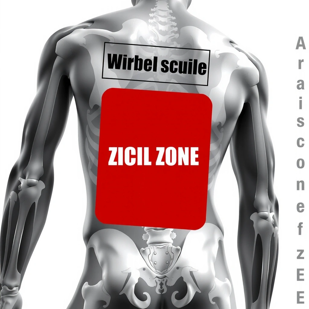 Anatomisches Modell der Wirbelsäule zur Verdeutlichung der Zielzone